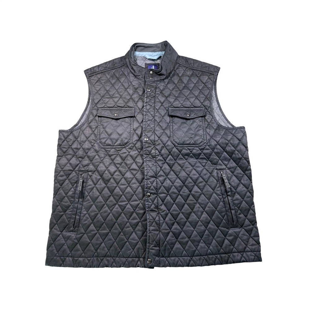 Johnnie-O Goose Men's Quilted Vest XL Black Lightweight Utility Vest